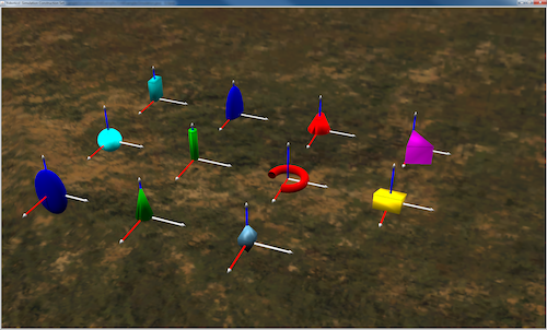  Eleven example shapes. Coordinate systems are located at the origin of each shape.